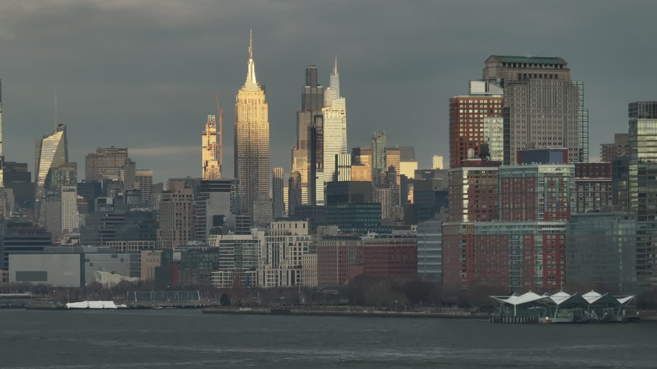 Aerial view of the Empire State Building. Shot on a winter day in New York City