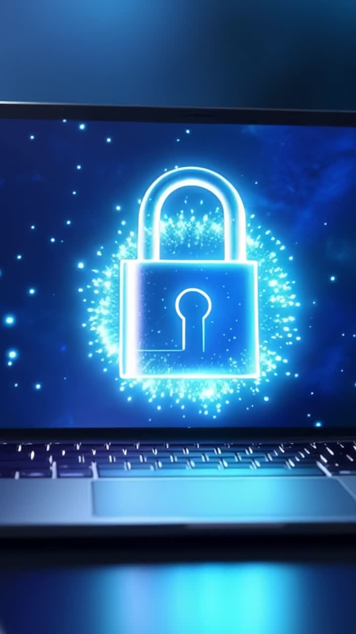 A visual representation of cybersecurity, showcasing a locked and unlocked padlock on laptop screens, symbolizing digital protection and vulnerability