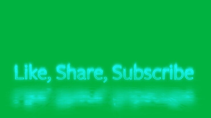 Animation of like, shate, subscribe text in pink neon letters on white background