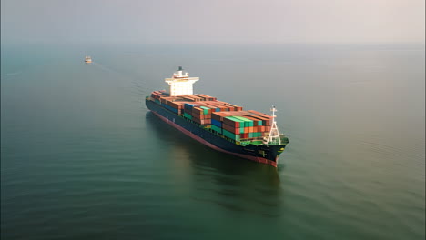 large cargo ship sailing through open ocean waters