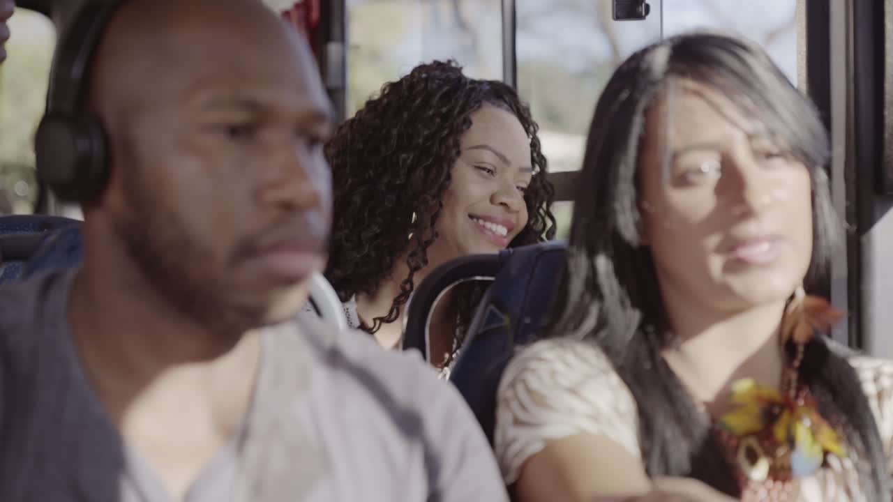 People traveling on a bus