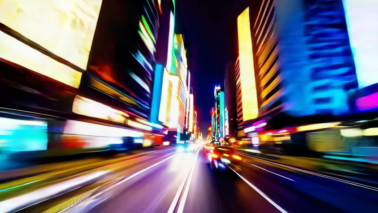 Fast-Paced City Nightlife