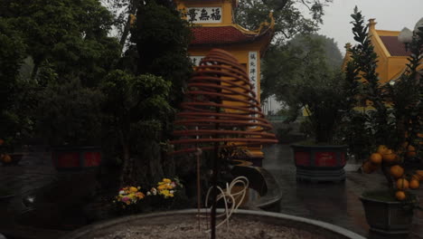 rainy day at a vietnamese temple
