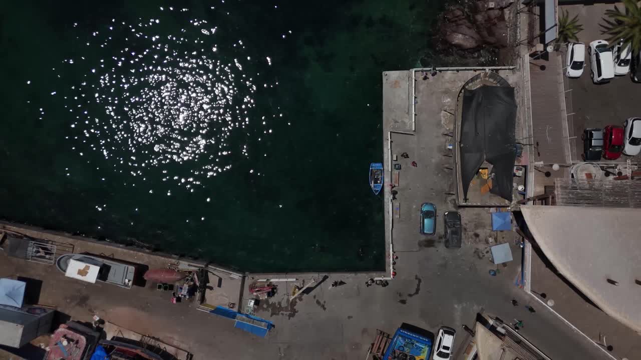 Iquique playa brava chile tarapaca cavancha day beach blue sky city at noon drone panoramic view