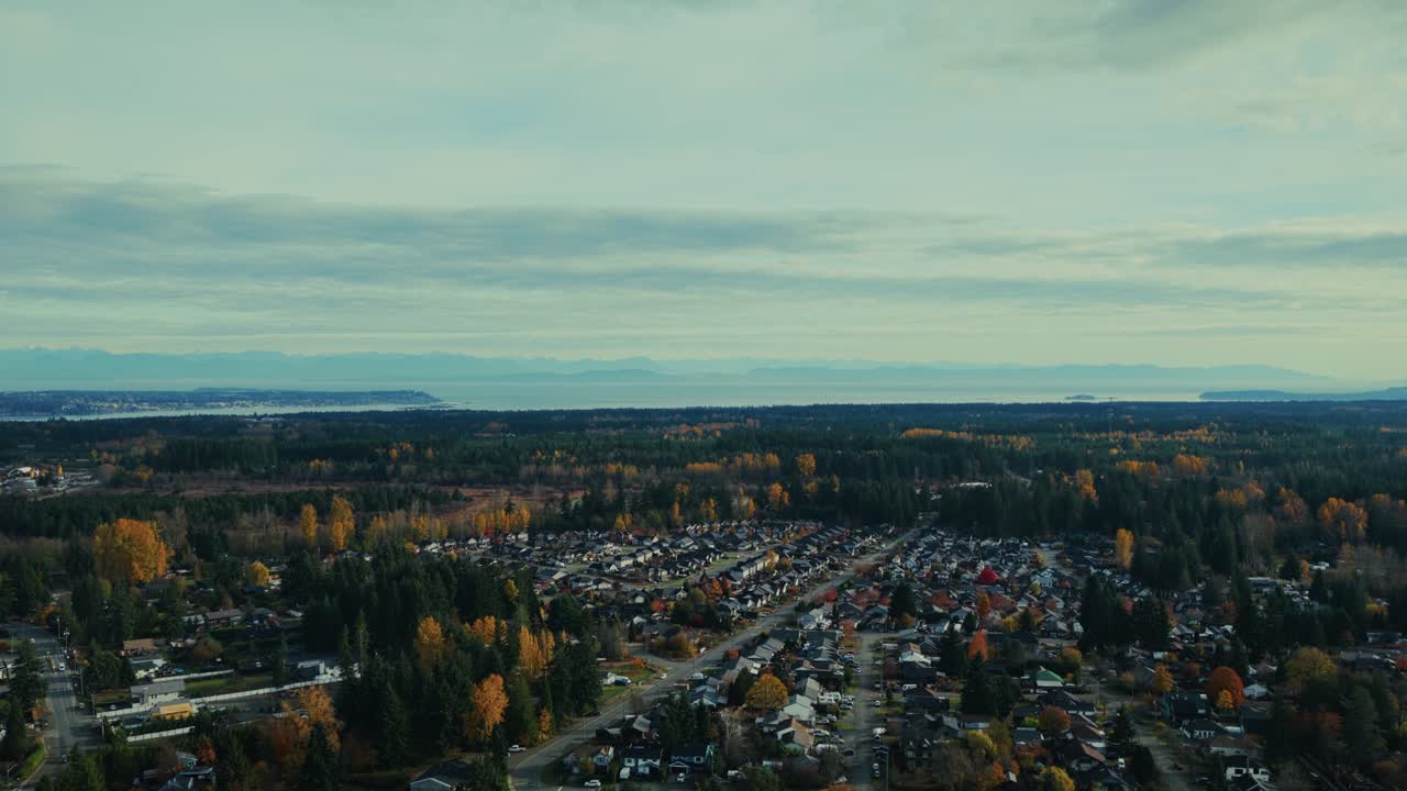 Scenic view of Cumberland, BC, small town on Vancouver Island