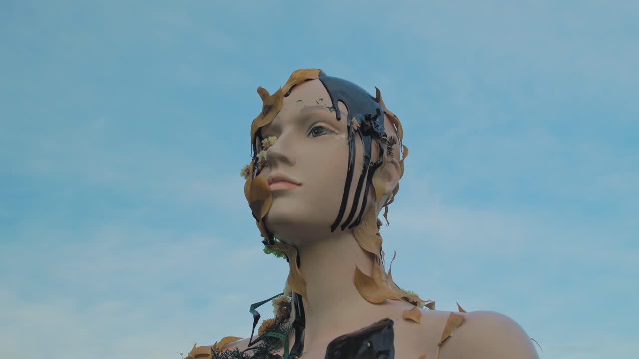 Scultura Astratta di una Testa di Manichino