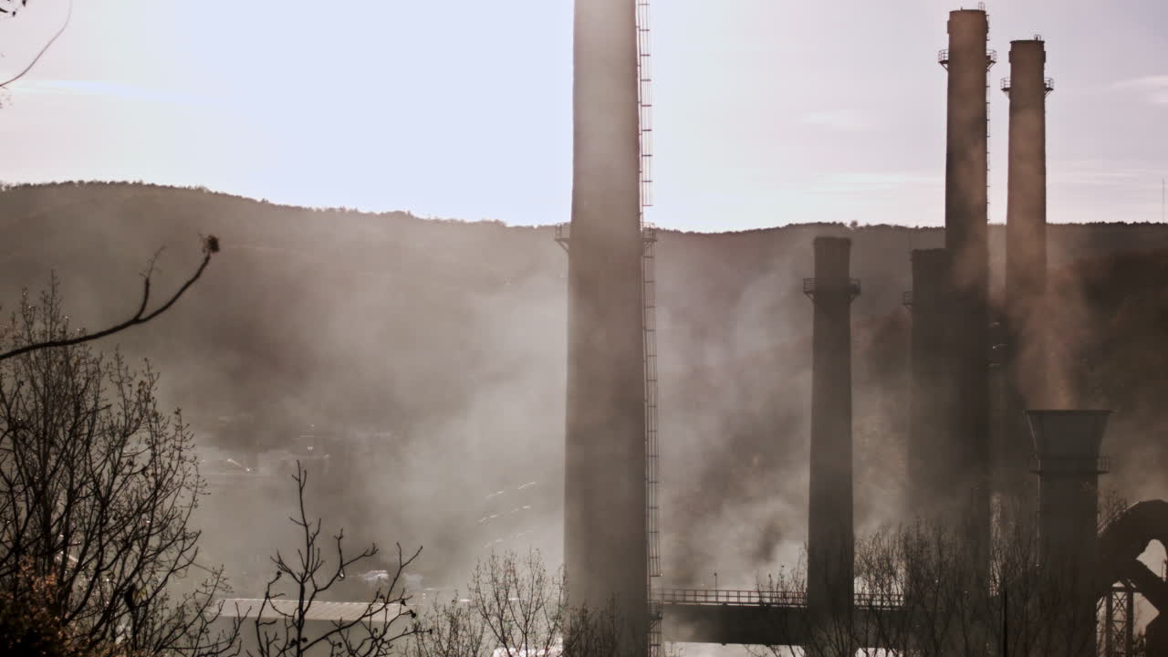 Big towers and pipes in steel plant, Romania 2