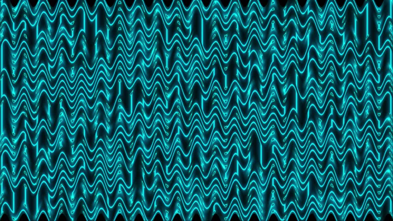 Seamless Loop of Moving Blue Neon Wavy Lines