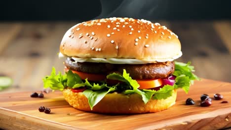 delicious burger with fresh ingredients