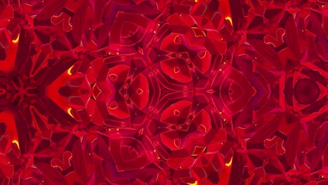 3d stylish abstract looped bg like wavy symmetrical pattern like kaleidoscopic structure with waves, red liquid glass with beautiful gradient colors. 4k trendy colorful fluid animation