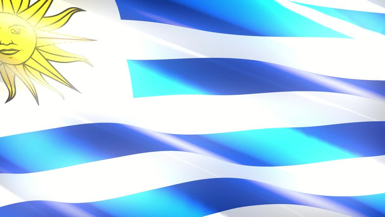 bandera de las vacaciones de uruguay - animación de bucle