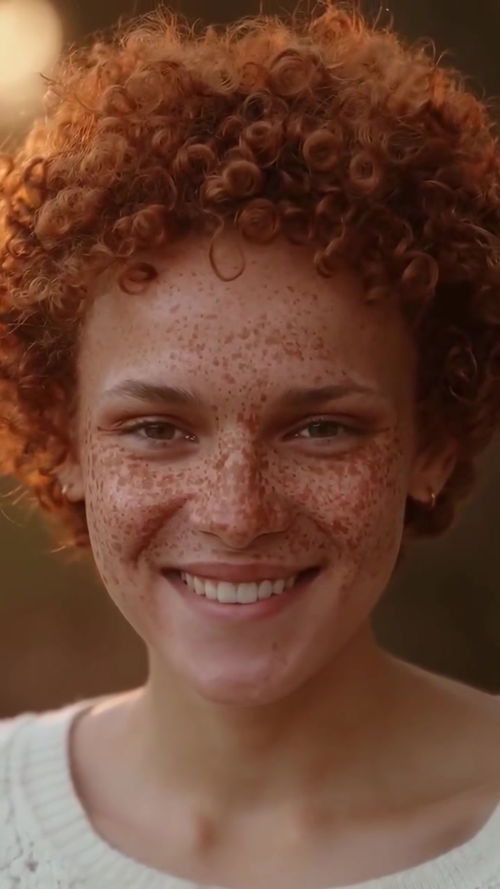 Ritratto di una giovane donna con i capelli rossi ricci e le freccette