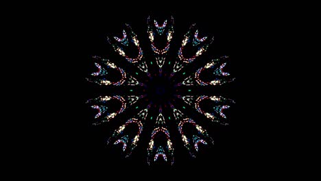 líneas abstractas luz colorida brillante forma redonda en el centro, fondo negro
