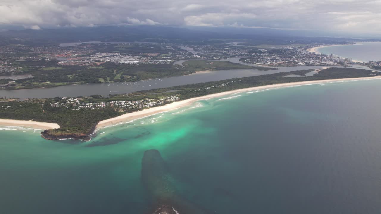 Aerial View of a Beautiful Tropical Beach Coastline