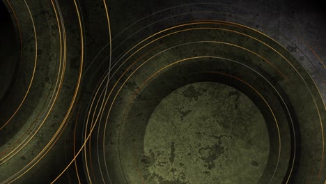 círculos verdes oscuros y dorados fondo de movimiento geométrico grunge