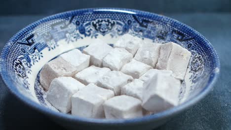 turkish delight in a decorative bowl