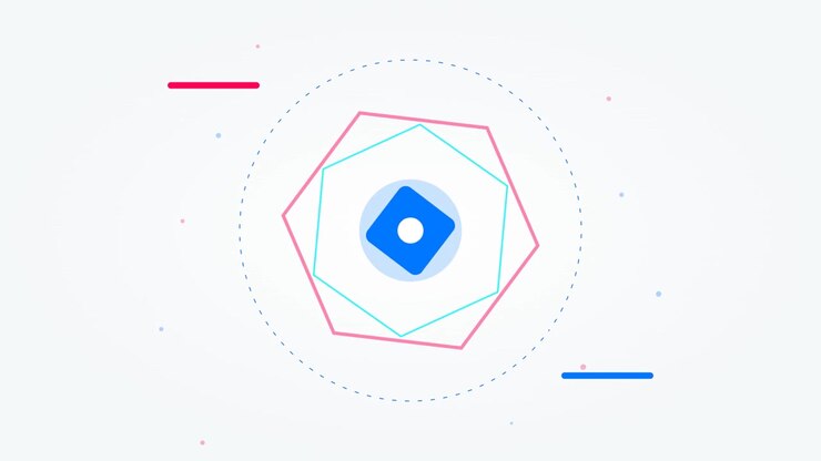 Abstract Motion Graphic with Rotating Geometric Shapes