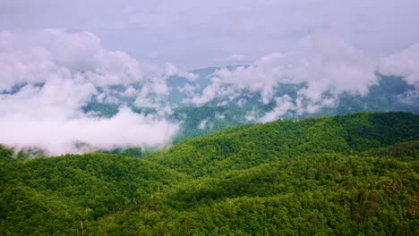 atmospheric drone footage over the great smoky mountains.