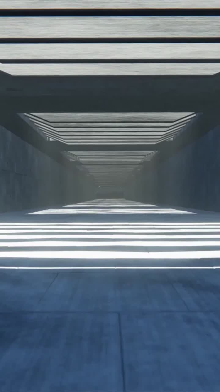 Time Lapse of Light and Shadow Moving Through a Dark Concrete Tunnel