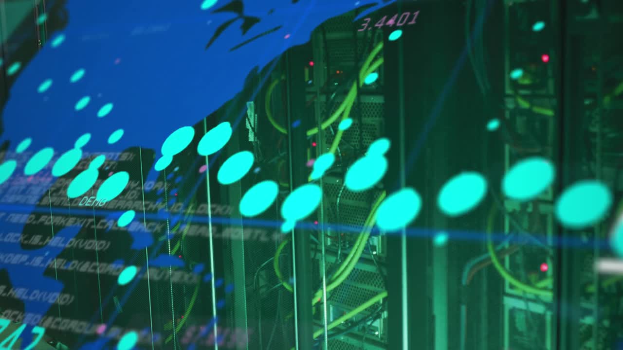 Animation of data processing over computer servers