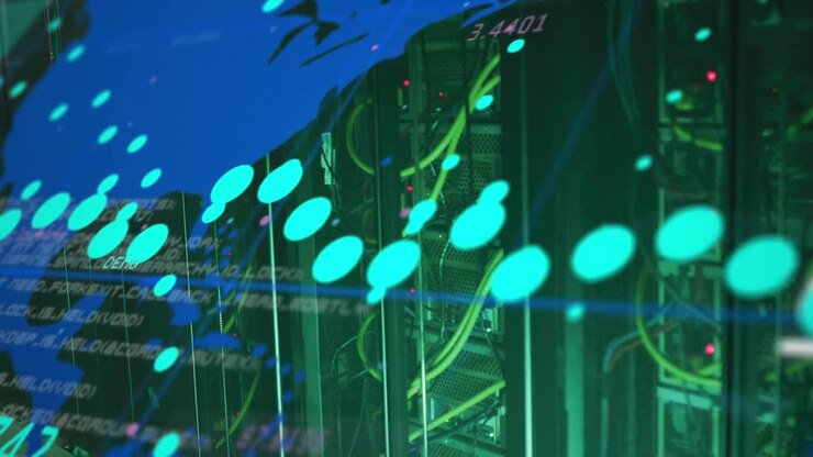 Animation of data processing over computer servers