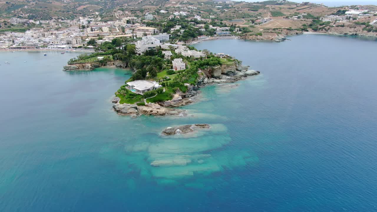 Overhead Drone Shot Of Preveli Beach, Crete, Greece