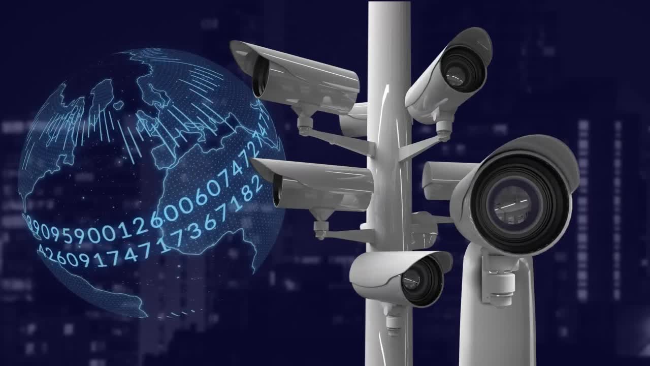 Telecamere CCTV e globo digitale