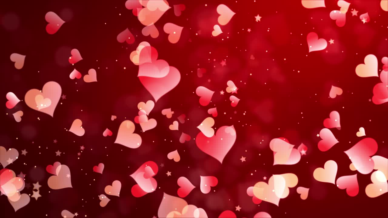 Abstract Valentine's Day Background with Hearts and Stars