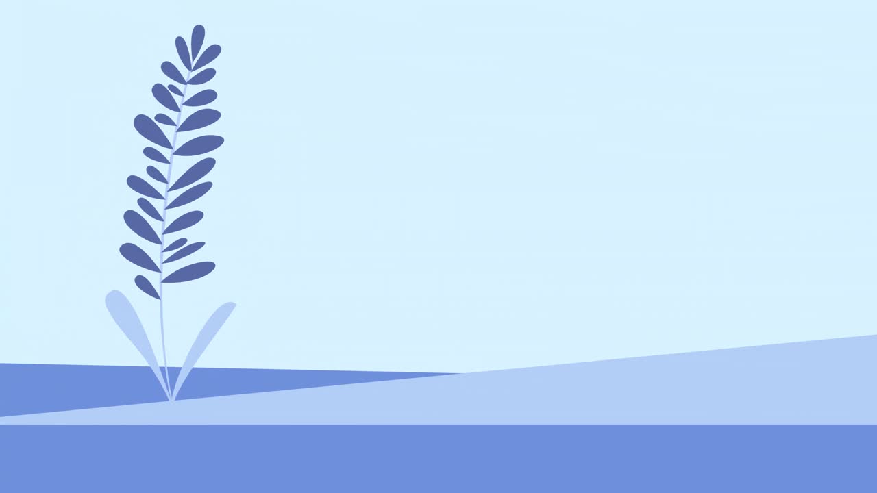 파란색 배경 에 있는 꽃 아이콘 의 애니메이션