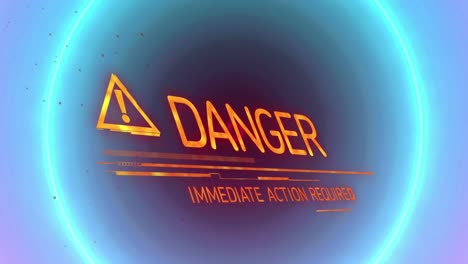 animation of danger text over circles