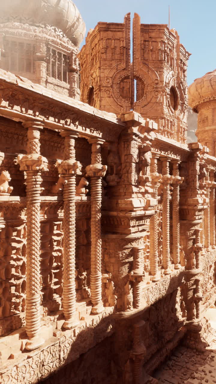 antiguas ruinas en el desierto: una representación detallada en 3d