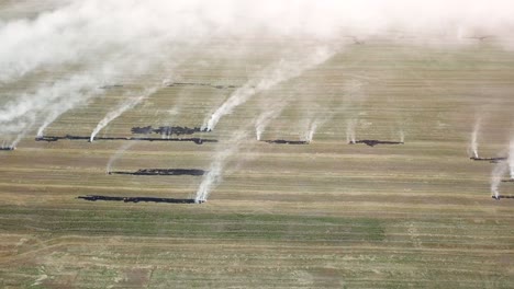 controlled burn in a field