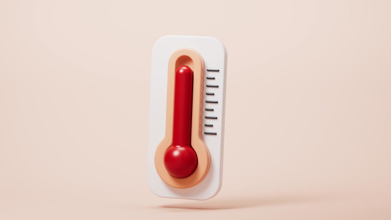 Thermometer with cartoon style, 3d rendering.
