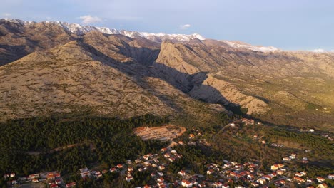 paklenica canyon between northern velebit national park from seline village on a sunny day in croatia