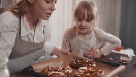 smelling fresh homemade pretzels