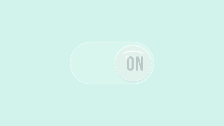 Digital Toggle Switch Moving Between Off and On Positions