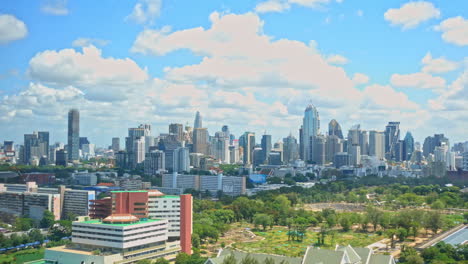 time-lapse of the shadows of clouds crossing the skyline of bangkok