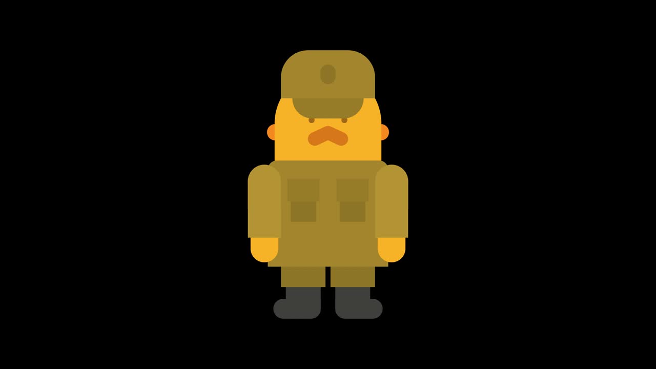 el sargento en uniforme militar saluda el canal alfa.