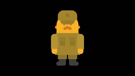el sargento en uniforme militar saluda el canal alfa.