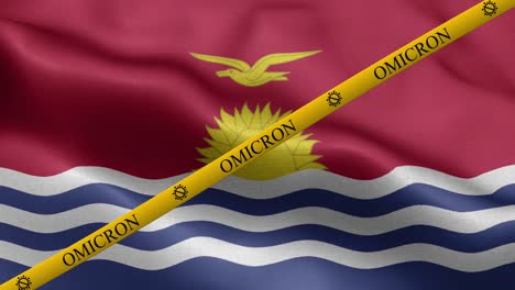 variante de omicron y franja de prohibición en la bandera de kiribati - bandera de kirabati
