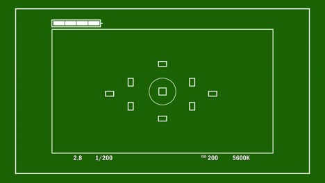 pantalla verde del visor de la cámara