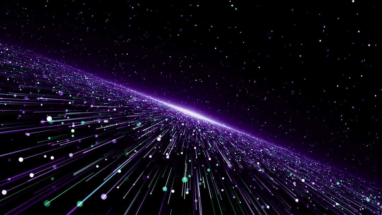 Particles violet green event game trailer titles cinematic concert stage background loop