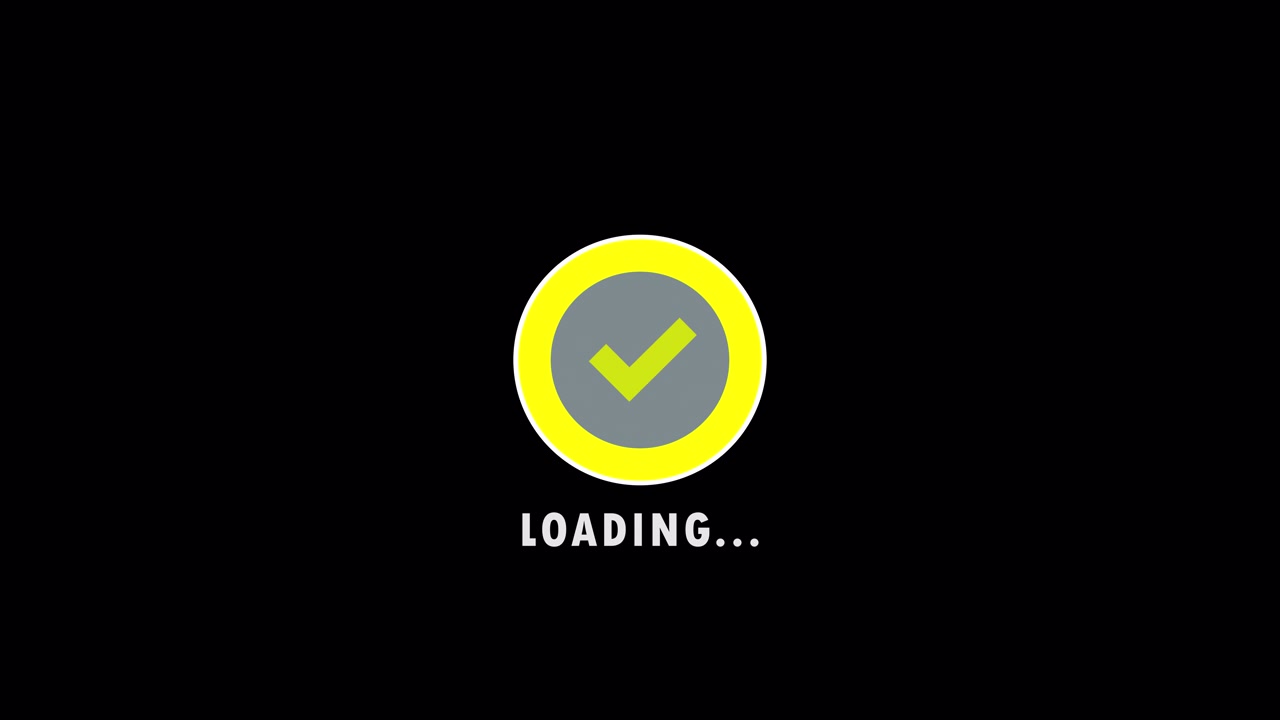 Loading Progress Bar Animation with Checkmark and Completed Text
