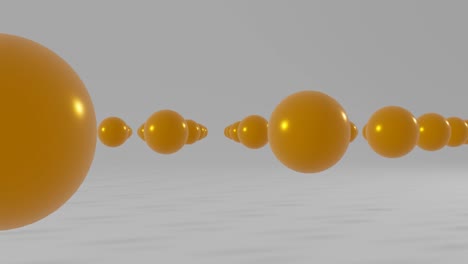 orange balls floating on a white background. minimal motion graphic seamless loop animation