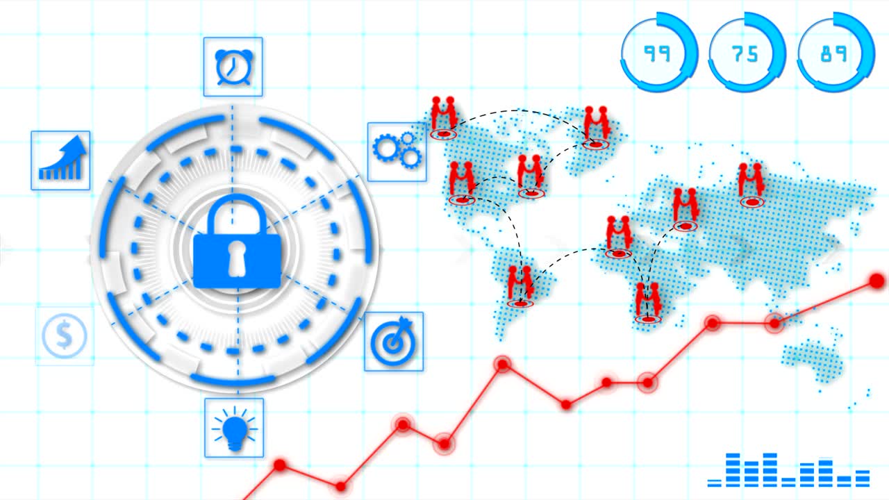 exhibición de infografías digitales para el fondo empresarial