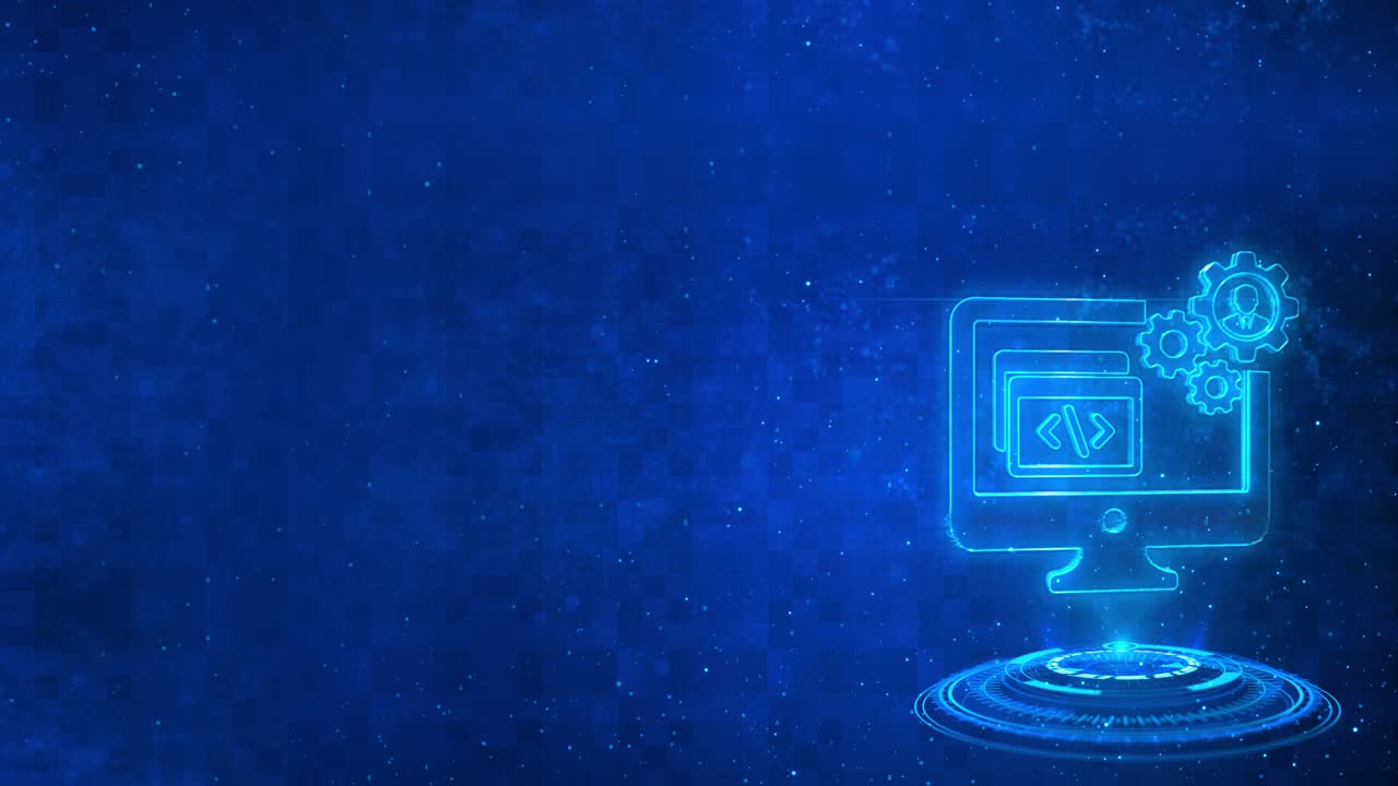 Programming code abstract technology background footage concept of software developer and computer