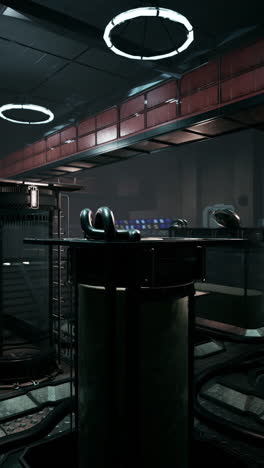 dark futuristic laboratory interior