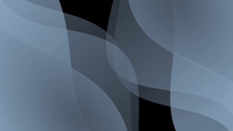 abstract flowing shapes animation with overlapping translucent curves in grayscale