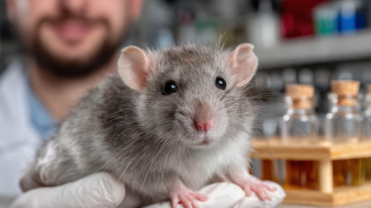 A Close-Up Look at a Laboratory Mouse in a Research Setting, Examining the Intricacies of Animal Testing and Scientific Exploration