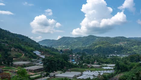 a panning timelapse of a beautiful valley and clouds in thailand